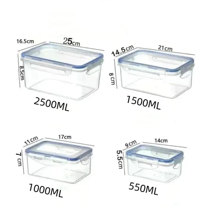 Boîte de rangement pour réfrigérateur rectangulaire scellée avec couvercle, bac à déjeuner en plasti