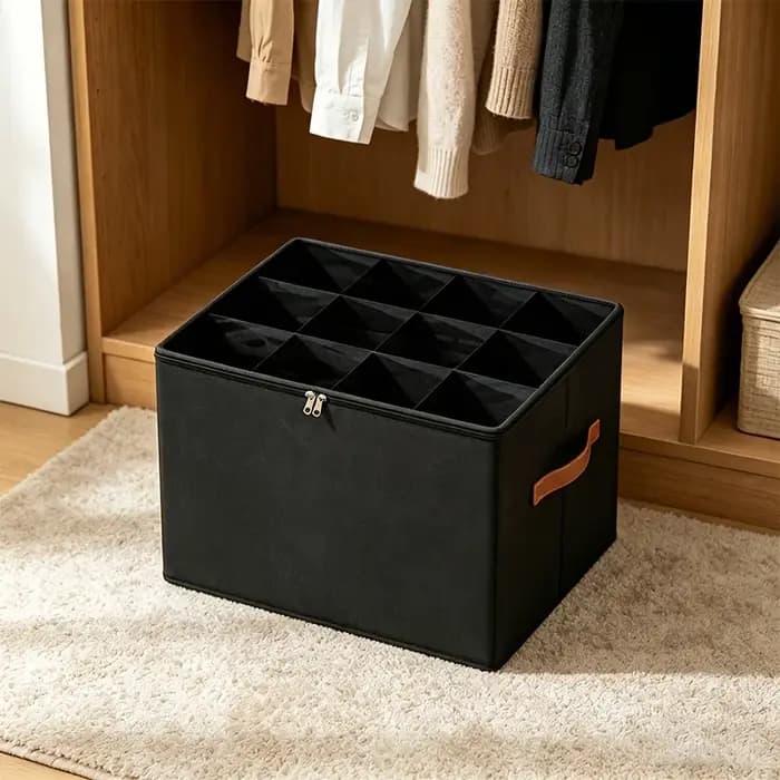 Boîte de rangement pliable pour chaussures à 12 compartiments
