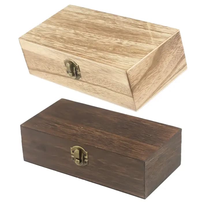 Boîte de rangement rectangulaire en bois 20x10x6cm