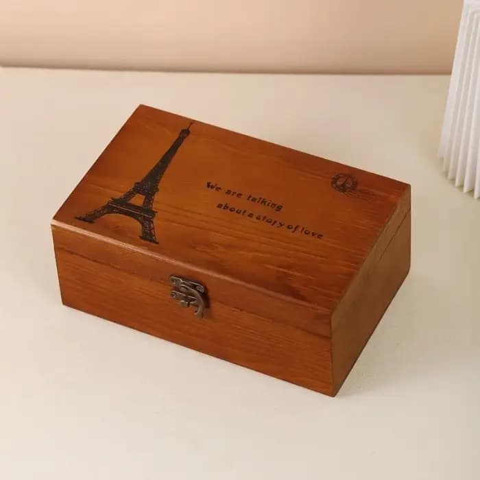 Boîte à couture en bois avec couvercle, organisateur artisanal multi-compartiments, rangement à domicile pour aiguilles, fils, ciseaux – Kit de couture vintage