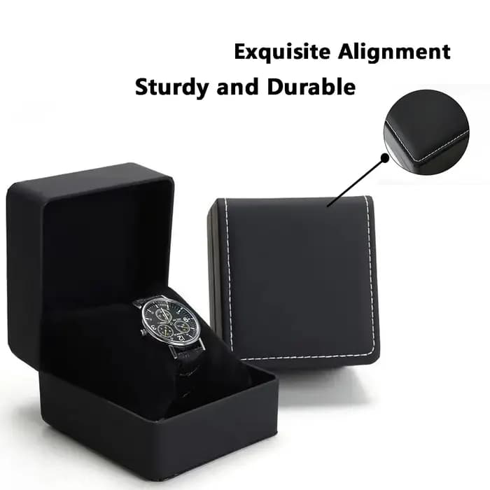 Coffret cadeau de montre simple noir avec oreiller