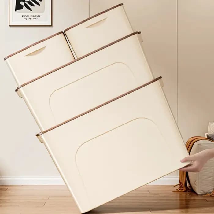 Boîte de Rangement Empilable en Plastique avec Couvercle