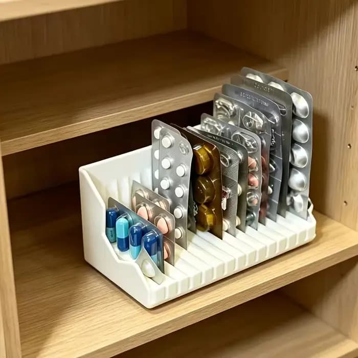 Boîte de rangement de médicaments sous blister avec 15 compartiments pour comprimés entiers, boîte organisatrice de médicaments pour les soins de santé à domicile