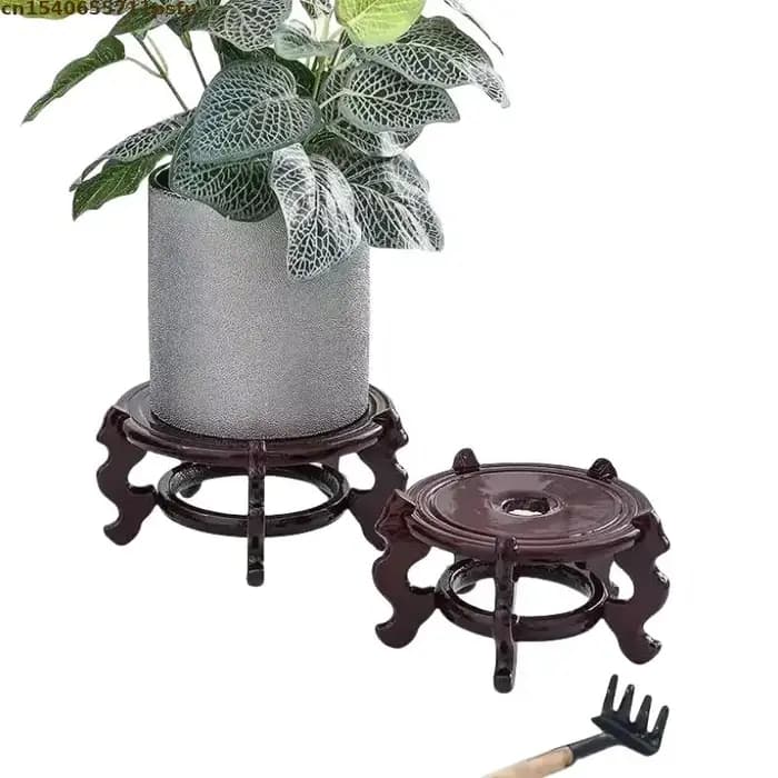 Natural Solid Wood Pedestal Crafts Vase Flower Pot Bonsai Plant Decorative Shelves Greenhouse Shelf Kitchen Wooden Display Stand