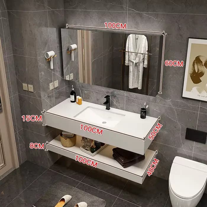 Réplique d'armoire de salle de bain minimaliste