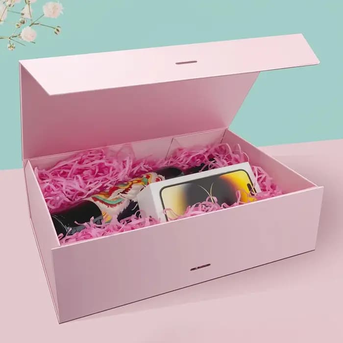 Coffret cadeau à fermeture magnétique rose/noir