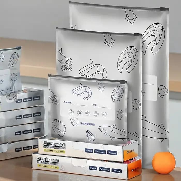 Sacs de conservation en aluminium, organisateurs scellés pour congélateur, emballages alimentaires réutilisables, sacs anti-odeurs pour garde-manger, essentiels de cuisine