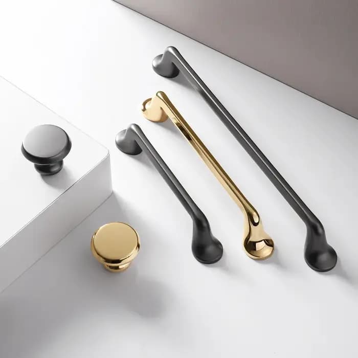 Poignées de meuble de luxe en métal gris anthracite, modernes et minimalistes, pour tiroirs et portes de placard, quincaillerie de mobilier 96/128/192mm