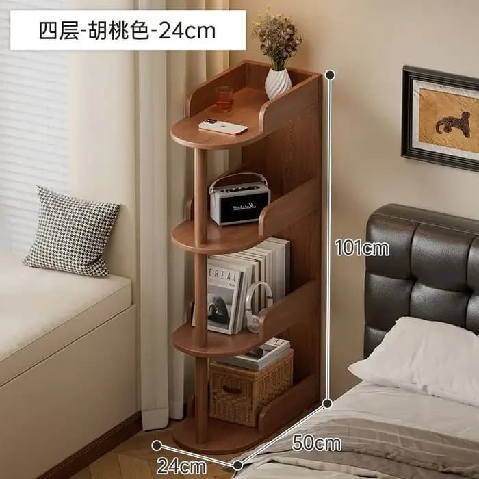 Étagère de rangement ultra-étroite en bois massif pour salon, bureau à domicile, près d'une mini-bib