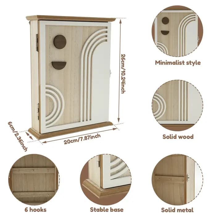 Boîte à clés en bois porte-clés décoratif