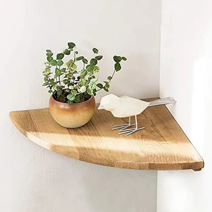 Étagère d'angle murale en bois massif, support de rangement multi-niveaux, étagères murales flottantes en bois fixées par vis, décoration intérieure, présentoir, organisateur