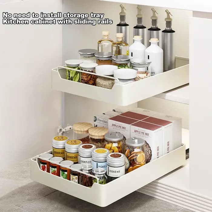 Boîte de rangement de cuisine avec Rail coulissant