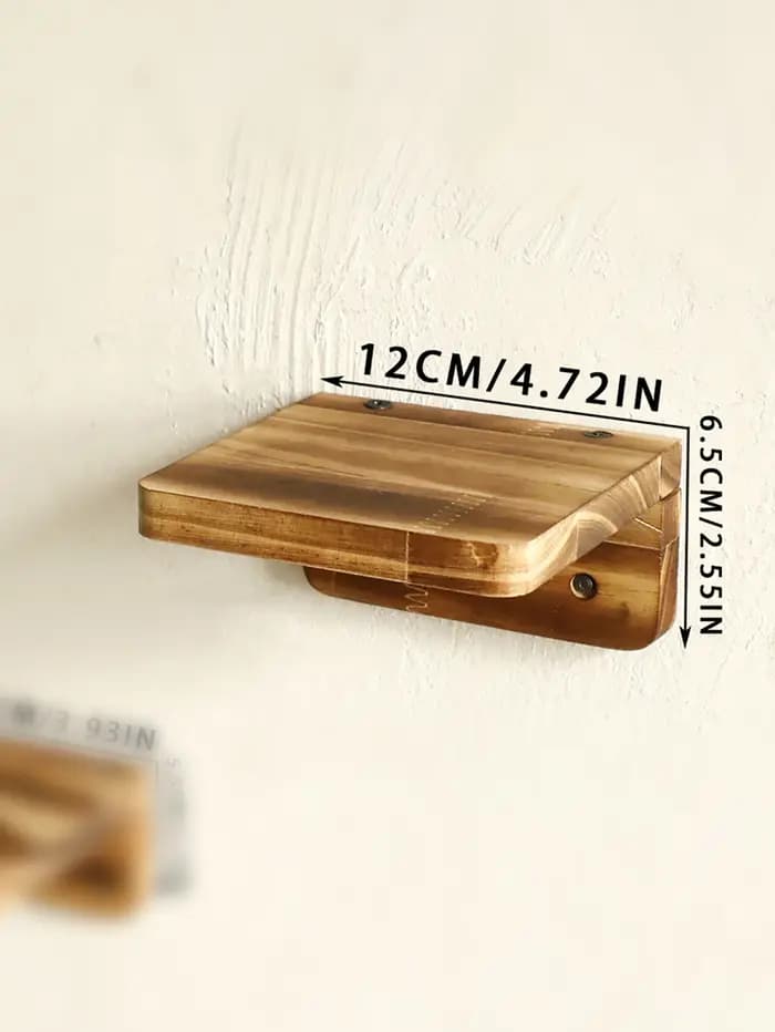 Boho-Étagère murale en bois rustique