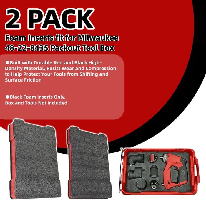 Kit d'inserts en mousse pour boîte à outils Milwaukee Packout, organisateur en mousse protectrice pour outils fragiles, support amorti antichoc