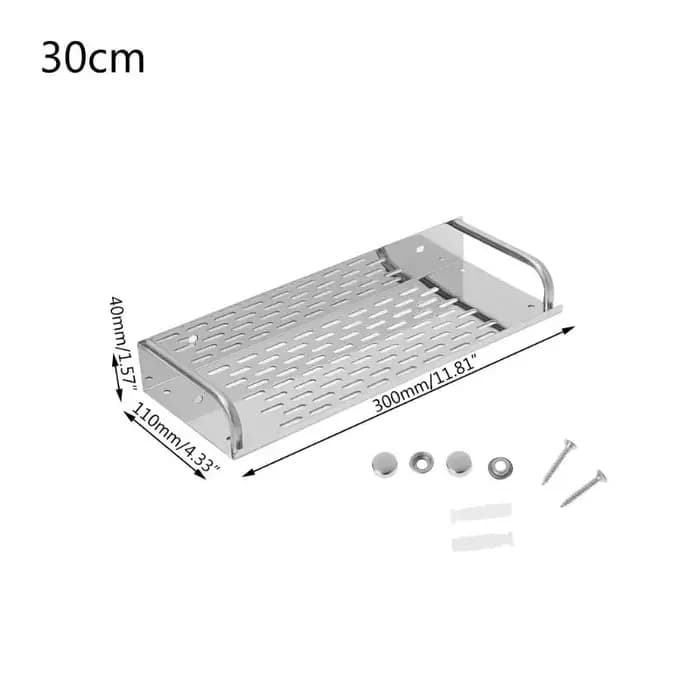 Étagère de rangement murale en acier inoxydable, monocouche, pour la cuisine et la salle de bain