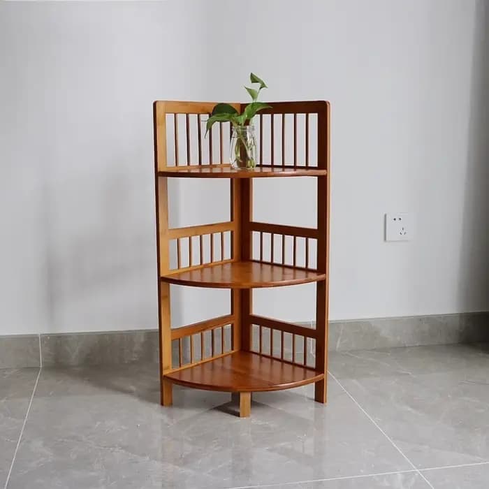 Étagère de rangement multifonctionnelle en bois massif