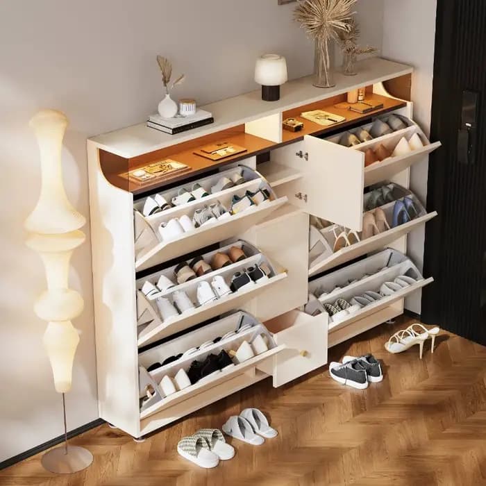 Meuble à chaussures fin avec tiroirs pour entrée