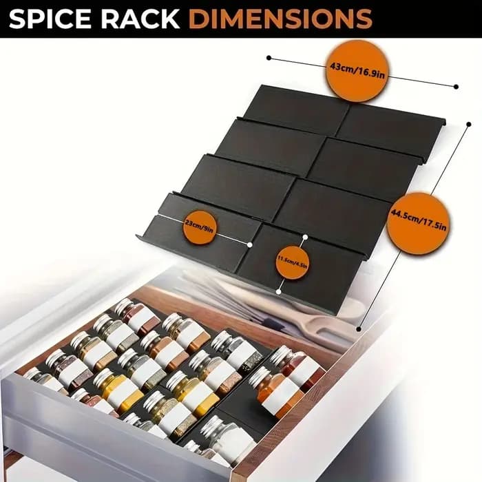 Organisateur de tiroir à épices extensible 6 pièces