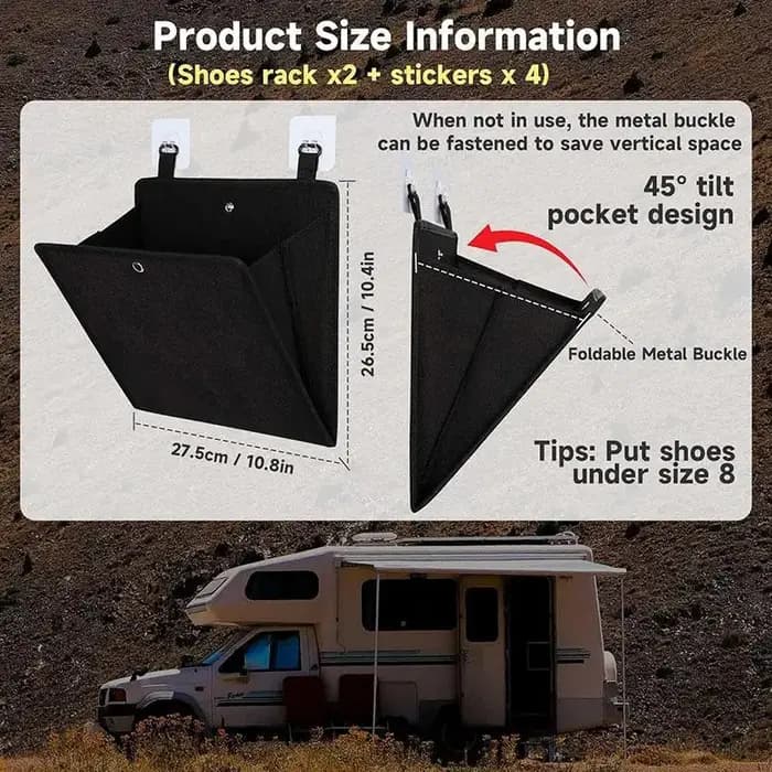 Étagère murale de rangement pour chaussures de camping-car