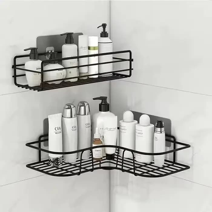 Étagère murale flottante en métal pour salle de bain, chariot de rangement, rideau de douche, organisateurs de rangement de cuisine, commode