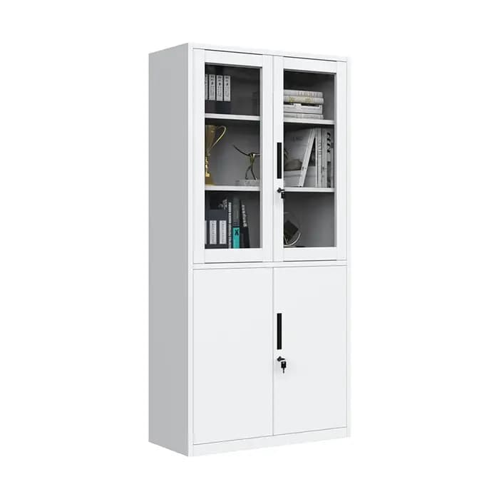 Fabrication d'un large classeur avec étagères en verre pour bureau, chambre à coucher, utilisation s