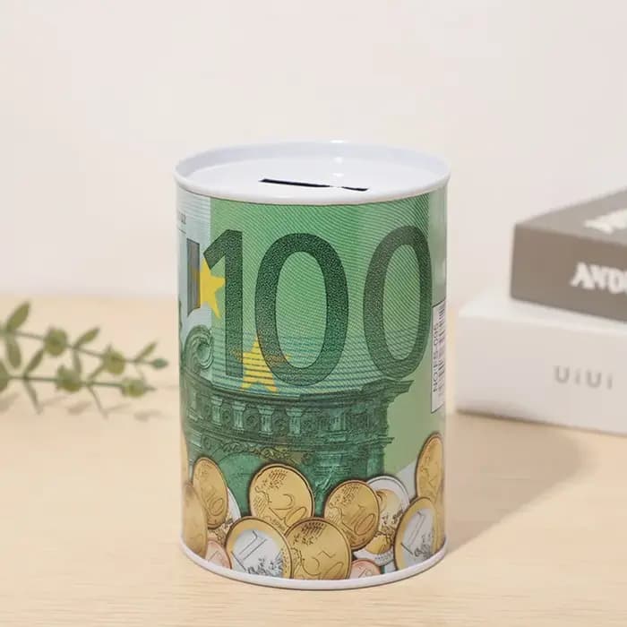 Boîte de rangement créative en fer blanc durable pour la décoration intérieure, tirelire décorative pour pièces de monnaie
