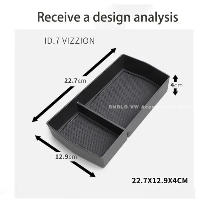 Boîte de rangement pour accoudoir console centrale intérieur en plastique ABS et PVC bleu pour VW ID7 2023 2024 accessoire voiture