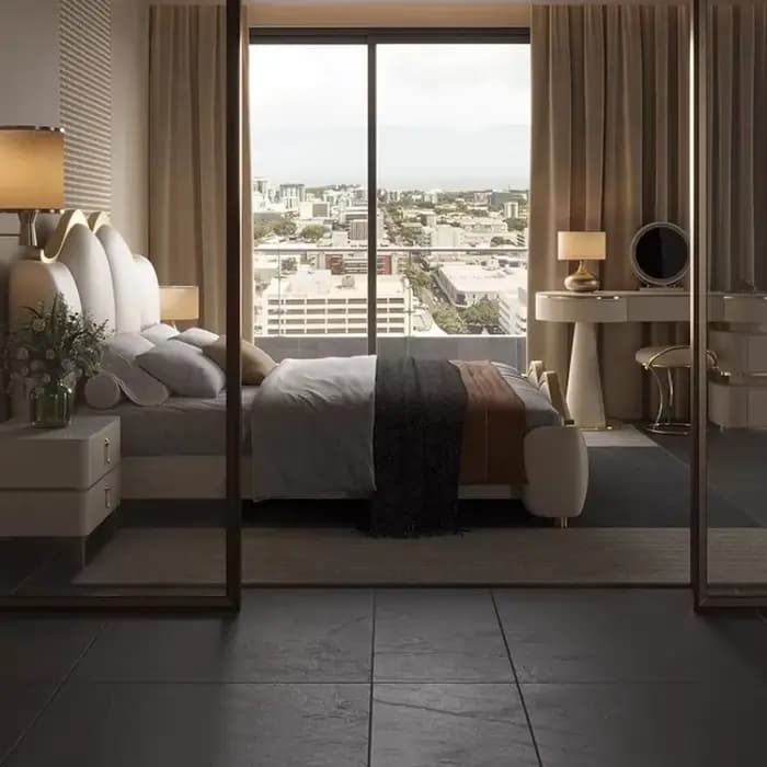 Lit rembourré moderne avec rangement
