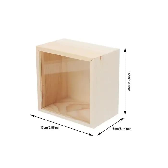 Boîte à bijoux en bois inachevé, étui avec couvercle au trésor, rangement de cadeaux souvenirs, artisanat, ombre vierge, banque décorative
