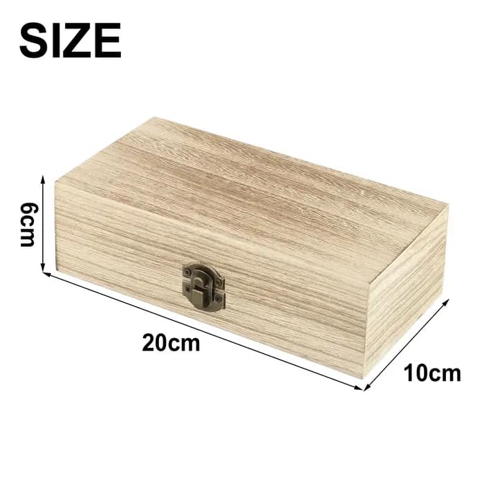 Boîte de rangement rectangulaire en bois Durable 20x10x6 Cm