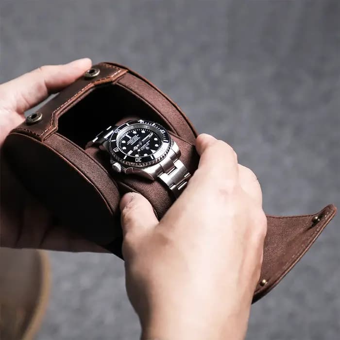Boîte de montre de luxe en cuir véritable pour hommes et femmes
