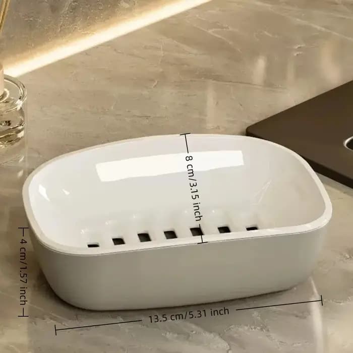 Boîte à Savon Double Couche à Séchage Rapide en Plastique Étanche avec Drainage Antidérapant, Support de Rangement Gain de Place pour Salle de Bain