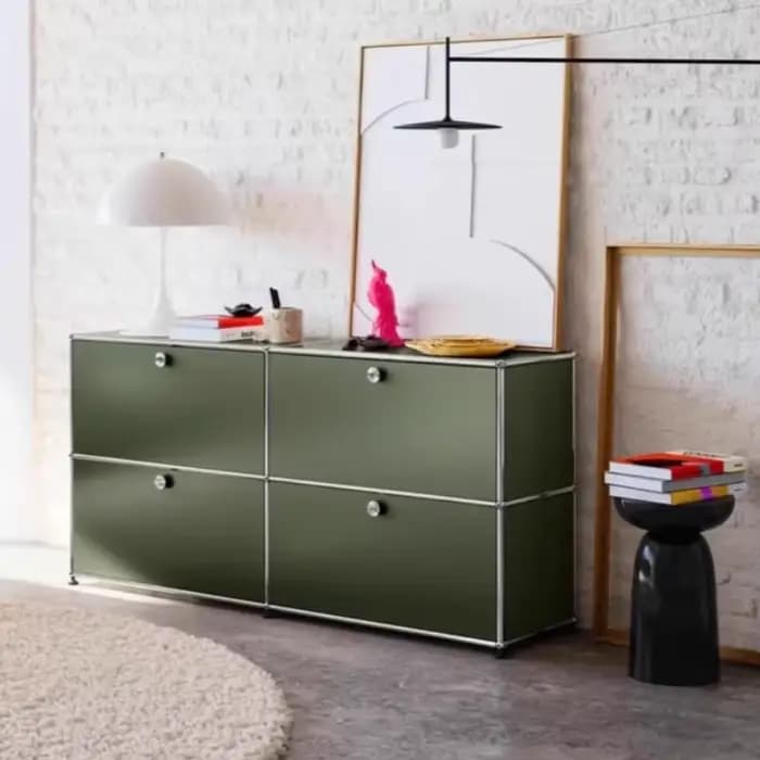 Armoire de cuisine moderne simplicité vert Olive casier de rangement en acier inoxydable commode organisateur armoires de salon meubles