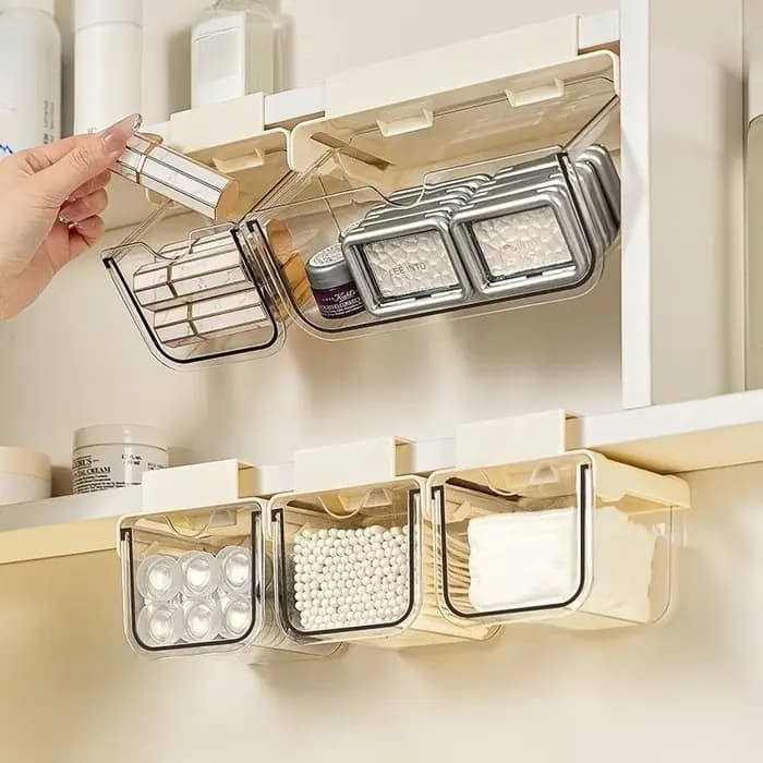 Boîte de rangement de type tiroir sous l'armoire de salle de bain