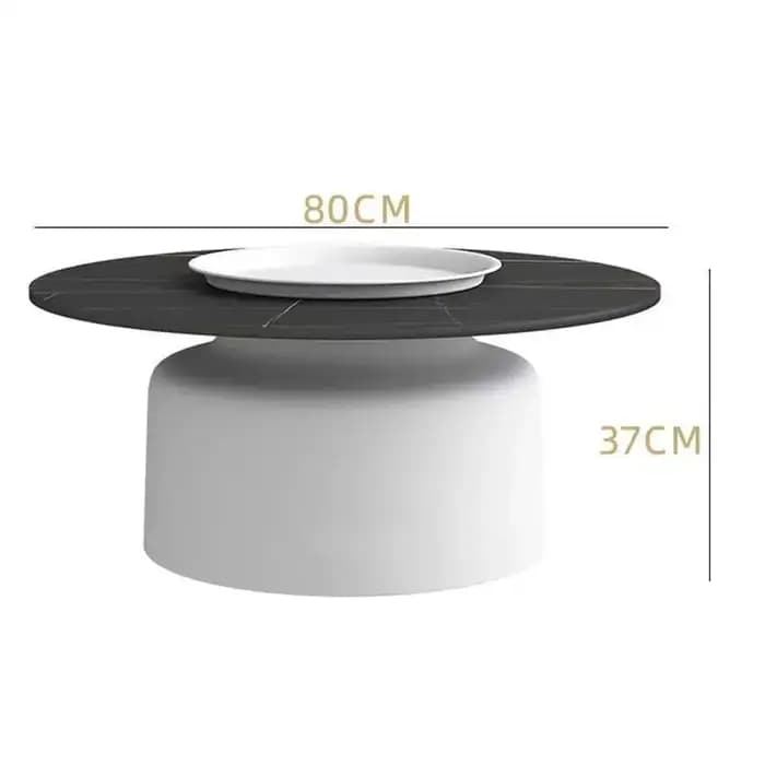 Table Basse Ronde Basse en Pierre de Marbre, Design Japonais, Moderne, Français, Ensemble Nordique,