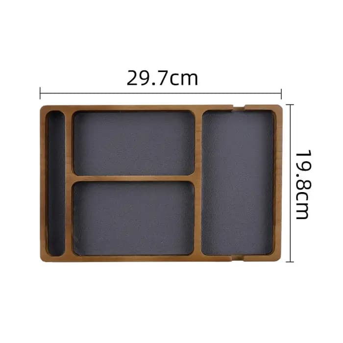 Boîte de rangement de bureau en bois avec compartiments