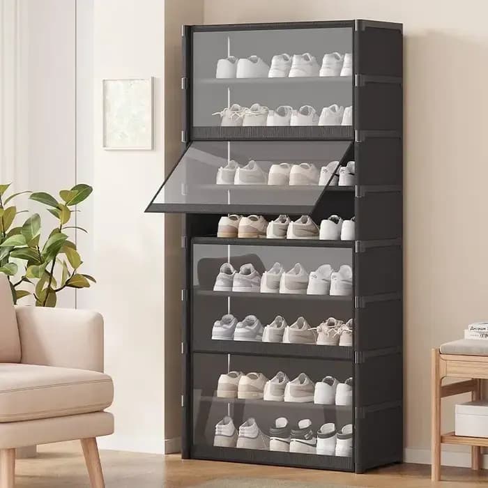Meuble à chaussures transparent multicouche anti-poussière