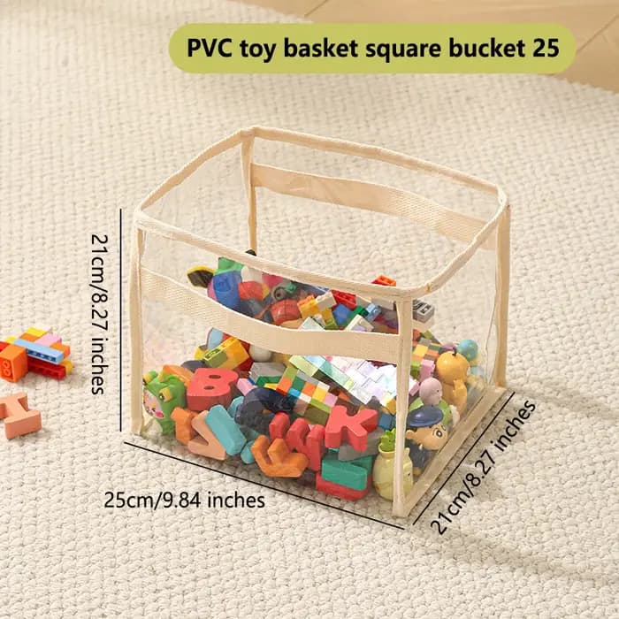 Grand panier de rangement transparent pour jouets d'enfants