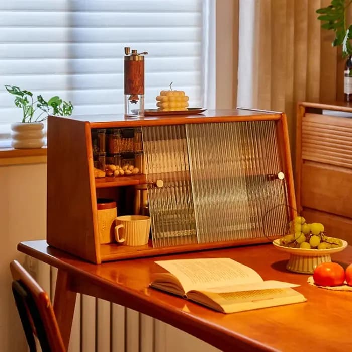 Étagère de rangement murale en bois massif pour cuisine