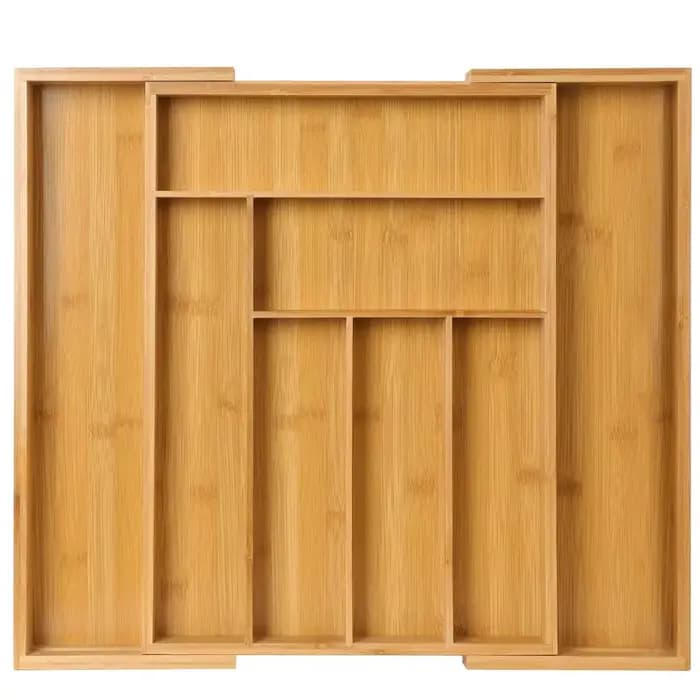 Organisateur de tiroir en bambou extensible réglable pour cuisine, chambre à coucher ou salon-idéal