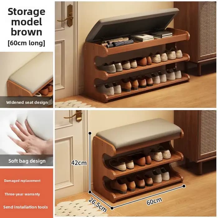 Armoire à chaussures tabouret rembourré rabattable banc de rangement de chaussures entrée couloir co