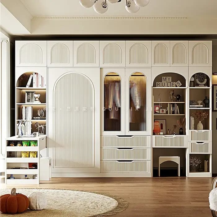 Coiffeuse chambre armoire crème