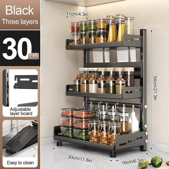 Support de rangement d'épices à 3 niveaux pour comptoir