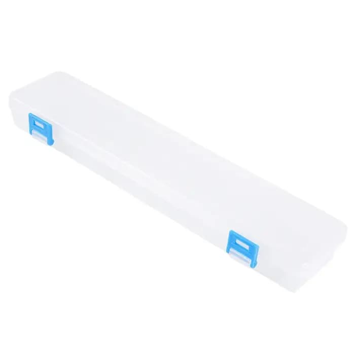 Boîte de rangement blanche 33x7x3.5cm pour pinceaux, crayons de peinture, conteneur de stylos aquare