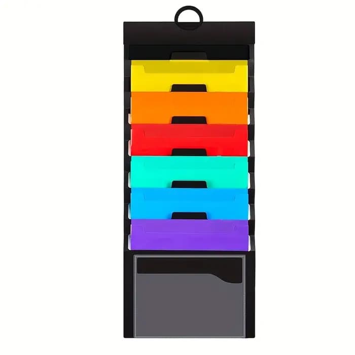 1 pièce de classeur suspendu multicolore à 6 poches