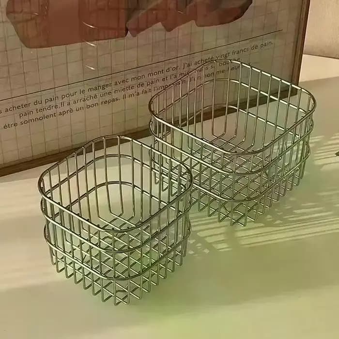 Panier de rangement de bureau en métal