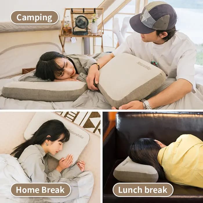 Natureifa-Oreiller carré confortable en mousse à mémoire de forme, portable, pour camping en plein a