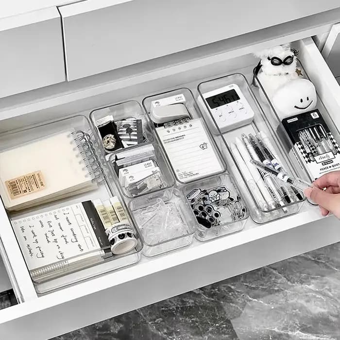 Boîte de rangement en plastique Transparent sans couvercle