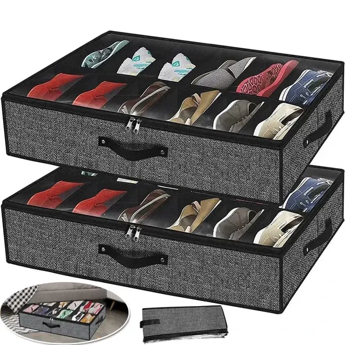 Organisateur de rangement de chaussures sous le lit