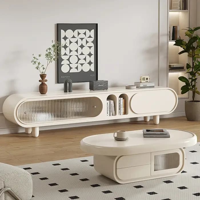Meuble TV de Rangement Esthétique Glamour